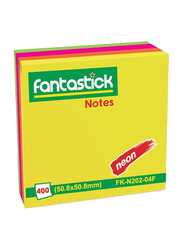 Fantastick Sticky Notes, 400 Sheets, 50.8 x 50.8mm, Multicolour