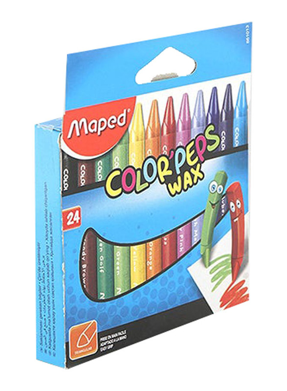 Maped Colour Peps Wax Crayon Set,24 Pieces, Multicolour