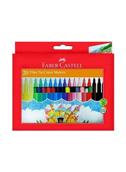 Faber-Castell Fiber Tip Colour Marker, 20 Pieces, Multicolour