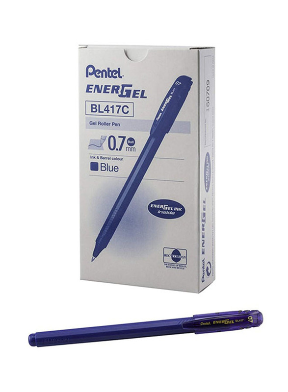 Pentel 12-Piece Energel Roller Pen, Blue