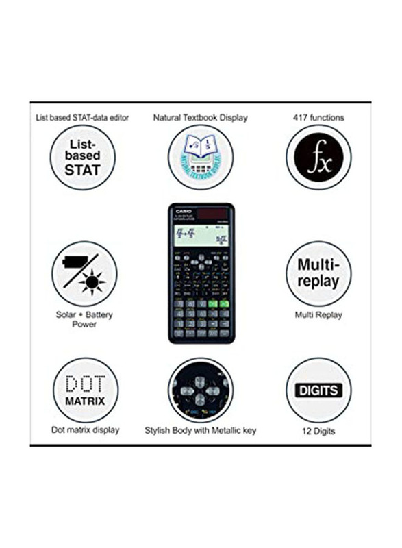 Casio 2nd Edition Scientific Calculator, FX-991ES Plus, Black