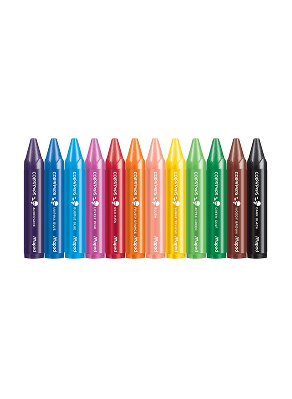 Maped Color'Peps Wax Crayons Set, 12 Pieces, Multicolour