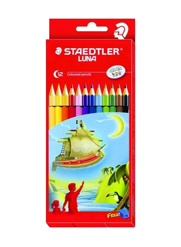 Staedtler Luna Wooden Colour Pencil Set, 12 Pieces, Multicolour