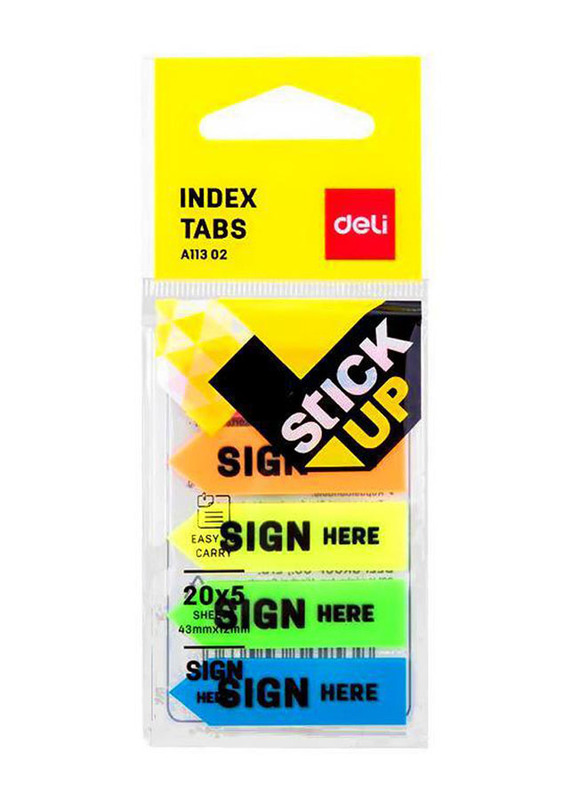 Deli Sign Here Index Tabs, A11302, Multicolour