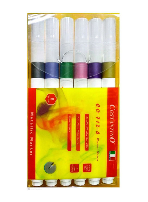 Costantino 6-Piece Metallic Marker, Multicolour