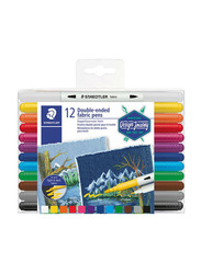 Staedtler Double Ended Fabric Pen Set, 12 Pieces, Multicolour