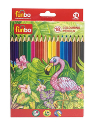 Funbo Triangular Grip Colour Pencil Set, 18 Pieces, Multicolour