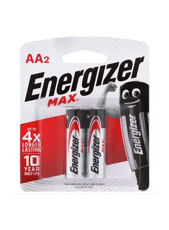 Energizer 1.5V Max AA Alkaline Battery Set, 2 Pieces, Multicolour