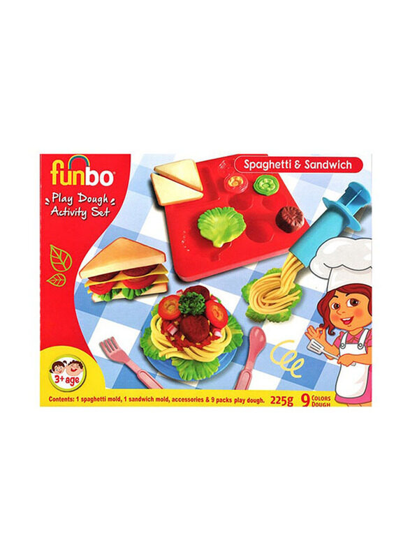 

Funbo Play Dough Spaghetti and Sandwich Activity Set, 9 Pieces, Multicolour