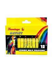 Flamingo Artist Jumbo Wax Crayons, 12 Pieces, Multicolour