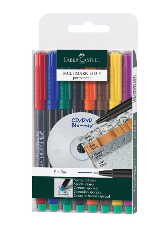 

Faber-Castell 8-Piece Multimark Permanent Marker Set, Multicolour