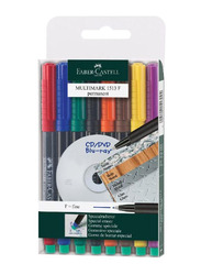 Faber-Castell 8-Piece Multimark Permanent Marker Set, Multicolour