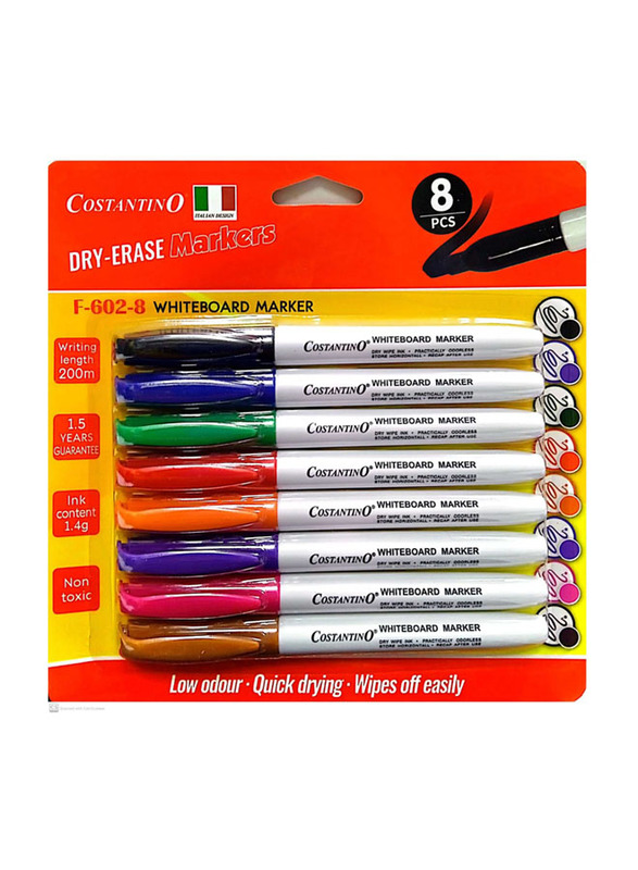 Costantino 8-Piece Dry Erase Markers, Multicolour