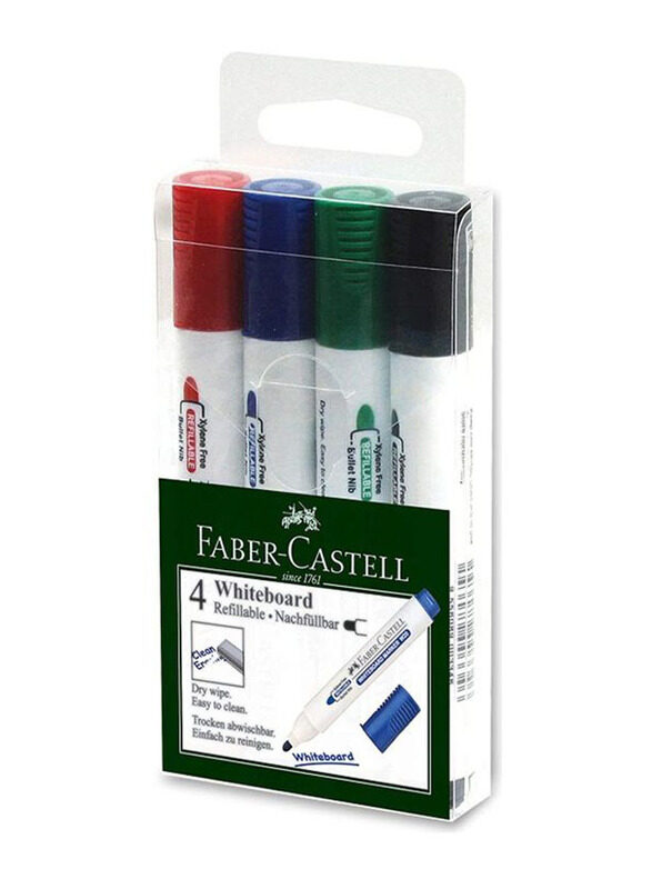 

Faber-Castell 4-Piece Whiteboard Marker Set, Multicolour