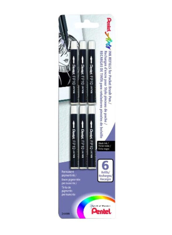 

Pentel Pocket Brush Refill Set, 3 Pieces, Black/White