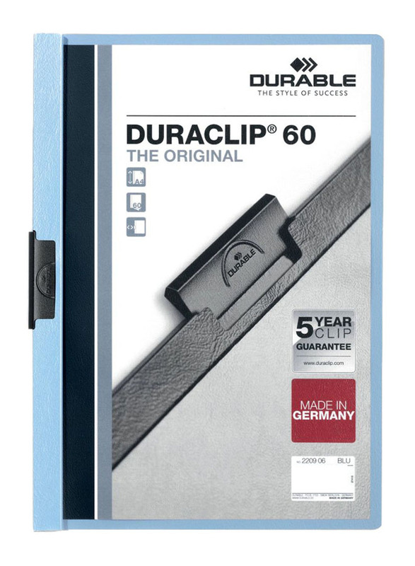 Durable Duraclip File Set, 25 Pieces, A4 Size, Blue/Black