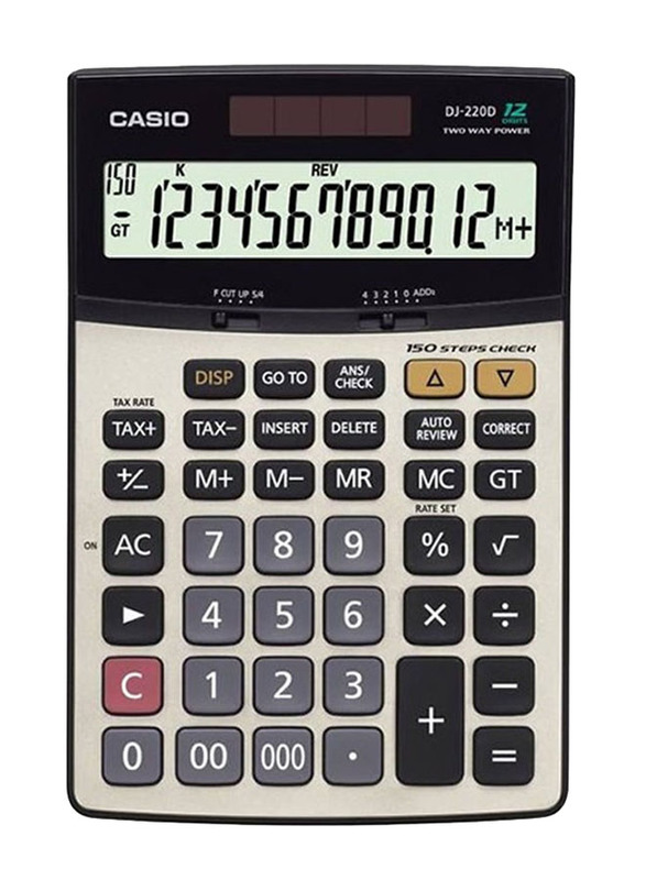 Casio Plus 12-Digit Financial Calculator, DJ-220D, Multicolour