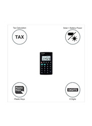 Casio 8-Digit Portable Basic Calculator, SL-797TV, Black/Grey