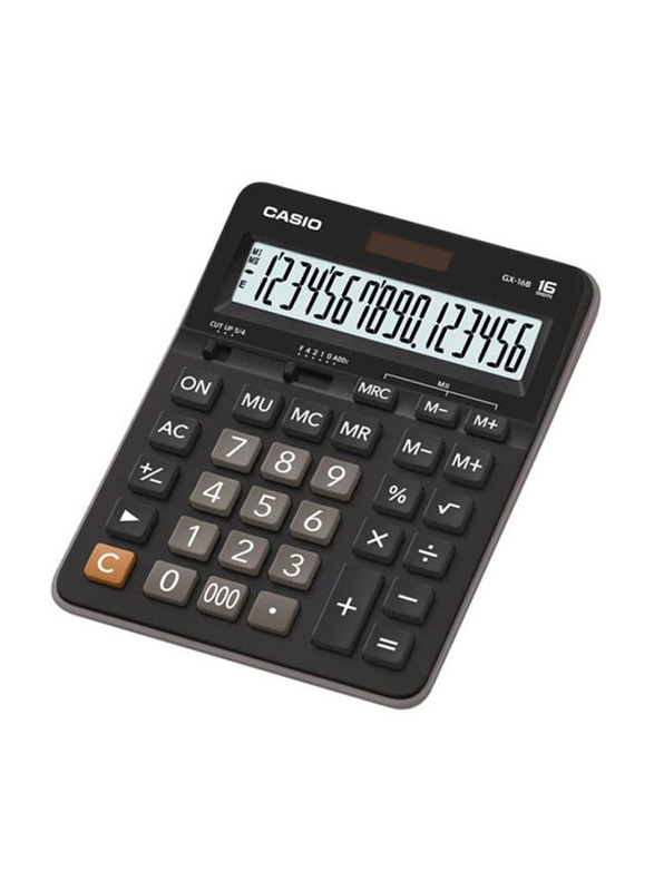 Casio GX-16b 16-Digit Basic Calculator, Black