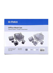 Maxi 5-Piece Metal Mesh Executive Desk Organizer, MX-MESHSET2, Silver