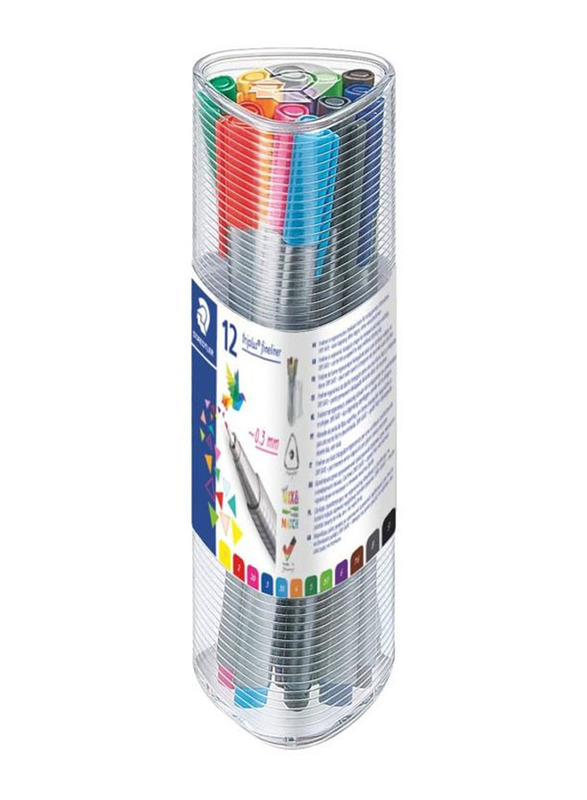 Staedtler 12-Piece Triplus Fineliner Pen, Multicolour