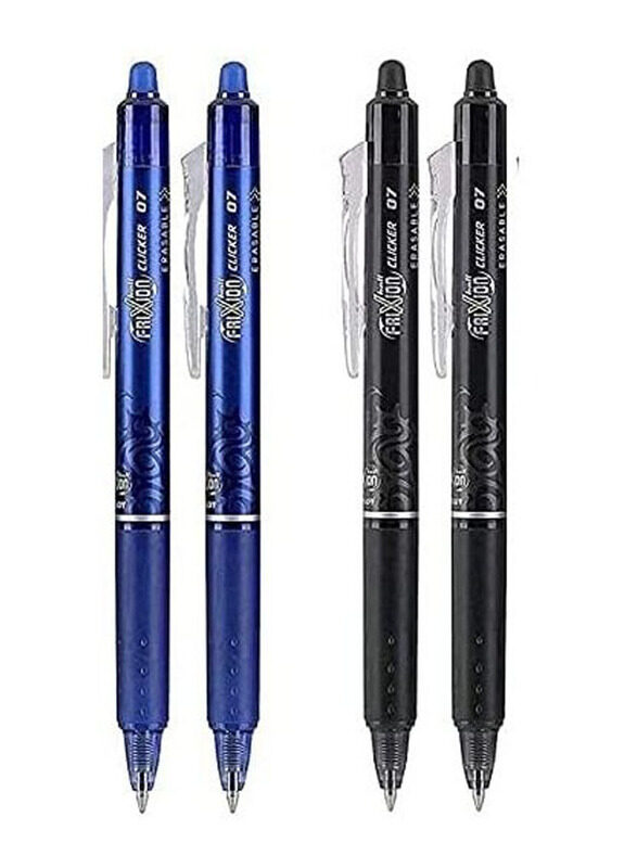 

Pilot 4-Piece Frixion Clicker Erasable Ball Pen, 0.7mm, Multicolour