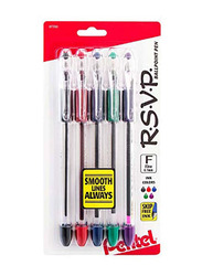 Pentel 5-Piece R.S.V.P. Ballpoint Pen, Multicolour
