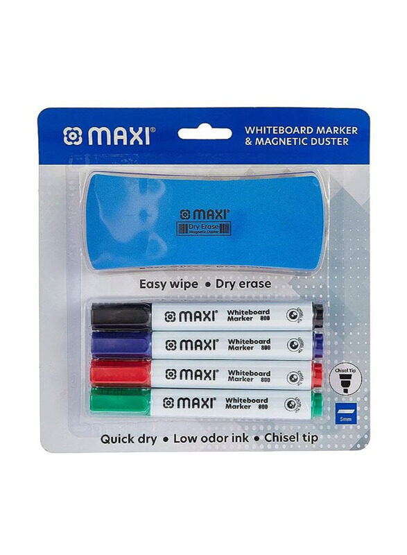 Maxi 5-Piece Dry Erase Marker with Eraser, Multicolour