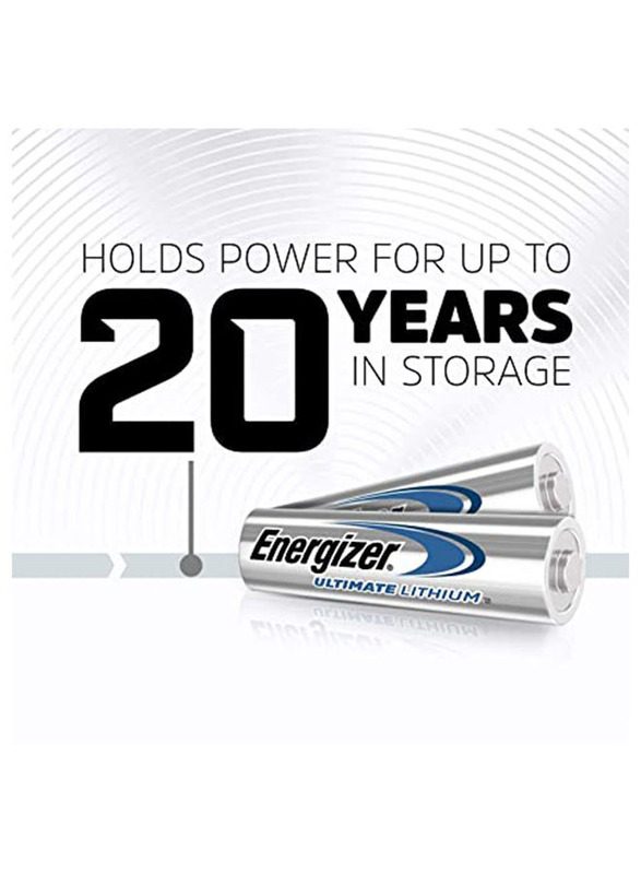 Energizer AA Ultimate Lithium Battery Set, 4 Pieces, Silver