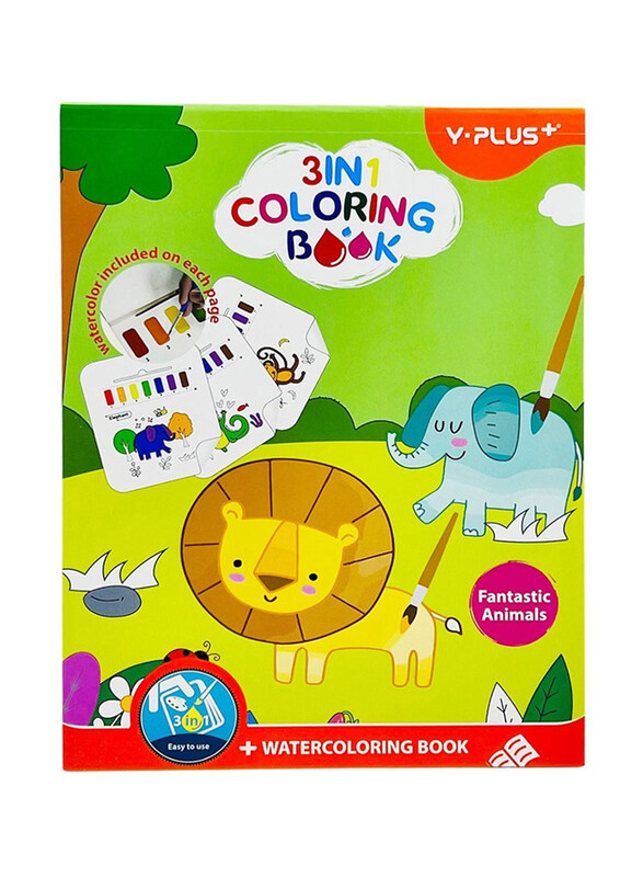 

3-in-1 Water Colouring Book - Fantastic Animals, By: YPlus
