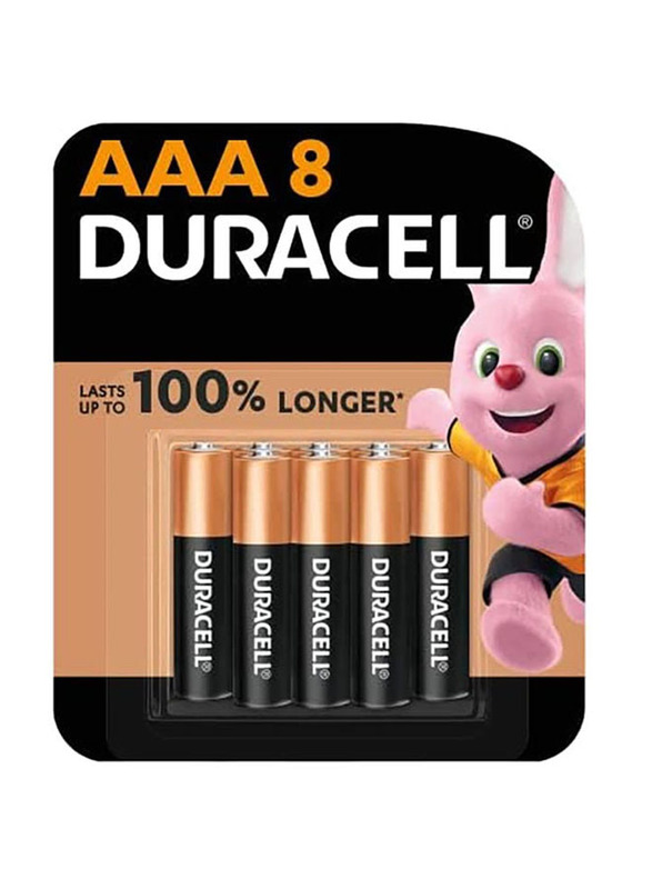 Duracell AAA Alkaline Battery, 8 Pieces, Multicolour