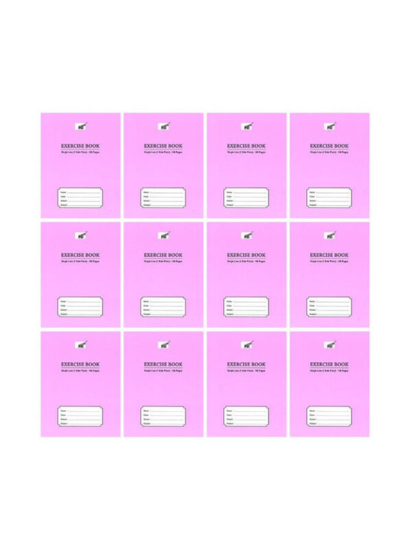 

PSI 12-Piece Single Line Exercise Notebooks with One Side Plain, 100 Pages, A5 Size