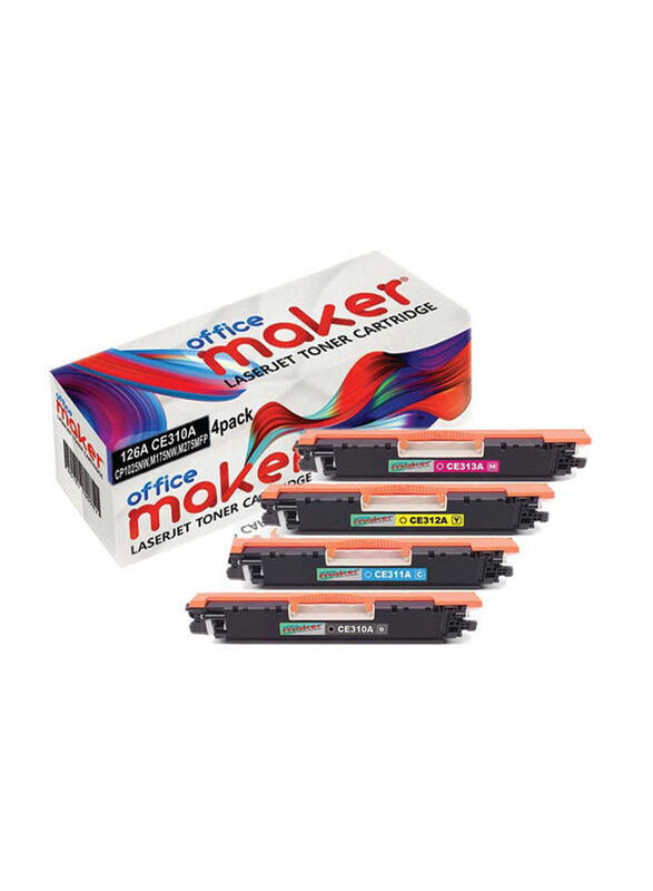 

HP Office Maker 126A Multicolour Laserjet Toner Cartridge, 4 Pieces