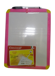 Costantino Double Sided Dry Erase Board, White/Pink