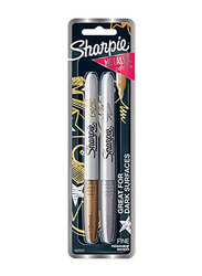 Sharpie 2-Piece Metallic Fine Point Permanent Marker, Gold
