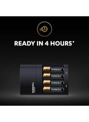 Duracell 4 Hours Battery Charger with Battery, 5 Pieces, Black/Gold