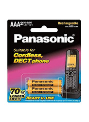 Panasonic Rechargeable AAA2 Ni-MH 650 mAh Batteries, Orange/Black