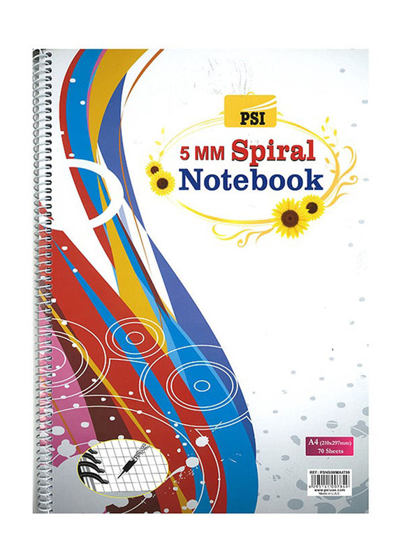 PSI Spiral Notebook, 70 Pages, A4 Size