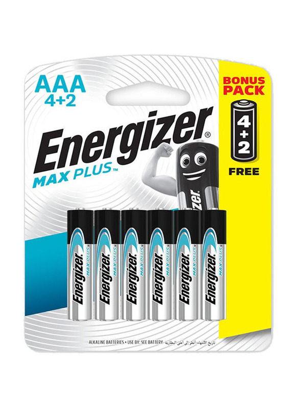 Energizer 4 AAA Max Plus Blister Card + 2 AAA Free Battery, Multicolour