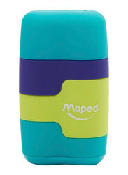 Maped Connect Sharpener with Eraser, Green/Yellow/Blue