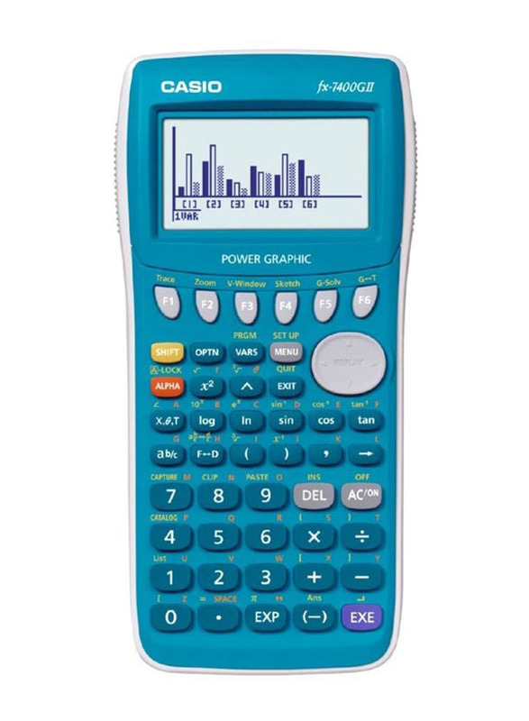 Casio Mini Portable Scientific Calculator, FX-7400GII-LC-DH, Blue