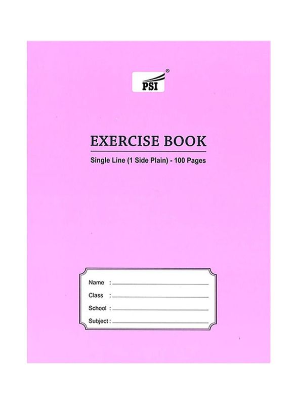 Psi Single Line Exercise Notebook with One Side Plain, 3 x 100 Pages