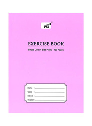 Psi Single Line Exercise Notebook with One Side Plain, 3 x 100 Pages
