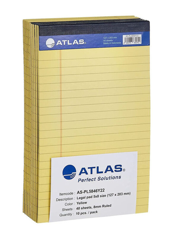 

Atlas Legal Pad, 5x8mm, 40 Sheets