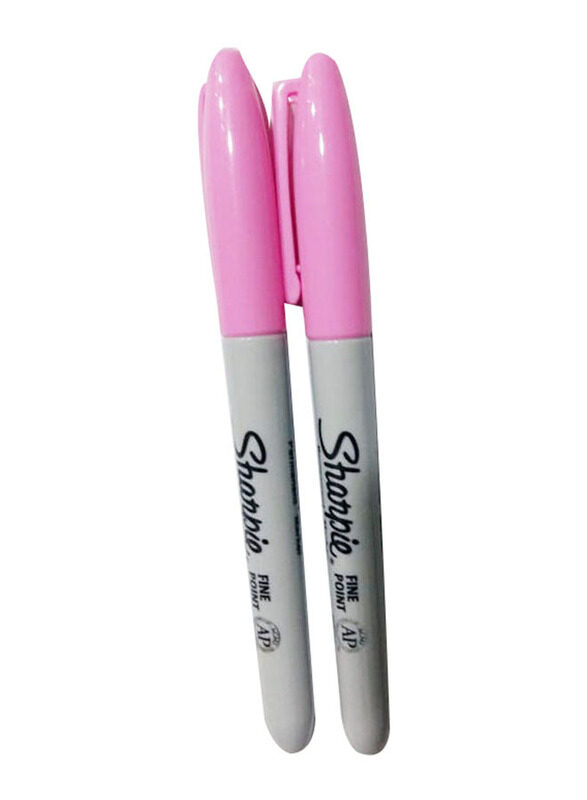 Sharpie 2-Piece Fine Point Permanent Marker, Grey/Pink