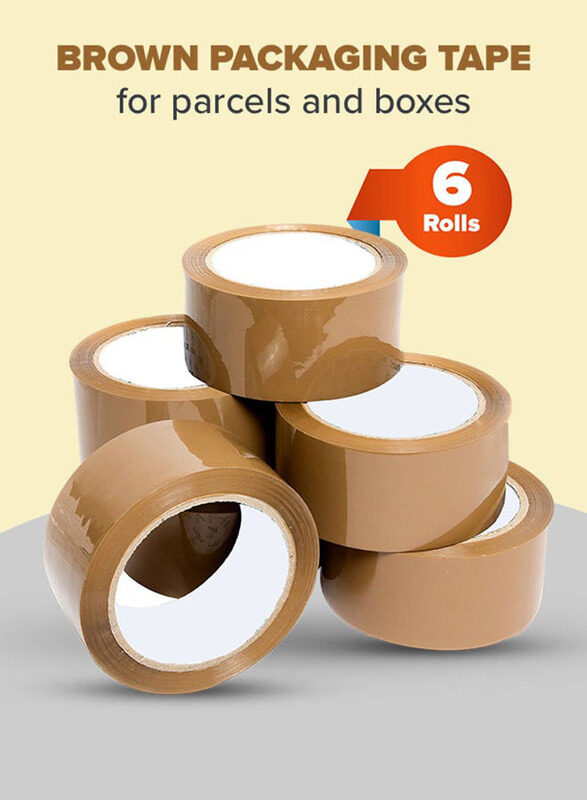 

Generic Plastic Packaging Tape, 48mm x 20 Yard, 6 Pieces, Brown