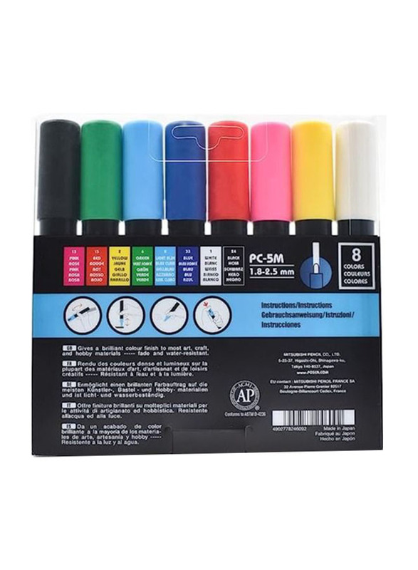 Uni Posca Marker, 16 Pieces, PC-5M, Multicolour