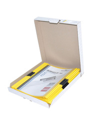 Durable Duraclip File Set, 25 Pieces, A4 Size, Yellow/Clear