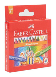 Faber-Castell-Wax Crayons 11*75mm, 24 Pieces, Multicolour
