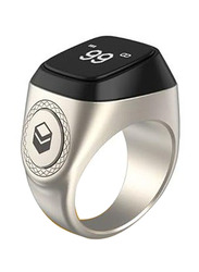 iQibla Tasbih Zikr Metal Smart Ring, 20mm, Silver